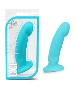 Luxe Cici 6.5 In. Curved Silicone Dildo Blue