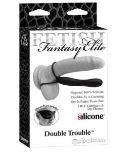 Fetish Fantasy Elite Double Trouble 6 In. Silicone Dual-Entry Strap-On Dildo Black