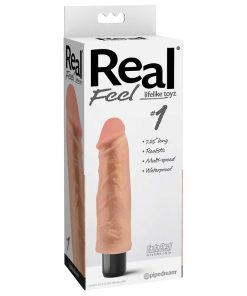 Real Feel Lifelike Toyz No. 1 Realistic 7.25 In. Vibrating Dildo Beige