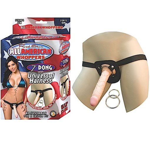 All American Whoppers 7In. Dong With Universal Harness