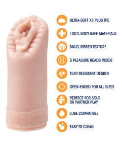 M For Men Sexy Snatch Vagina Stroker Beige
