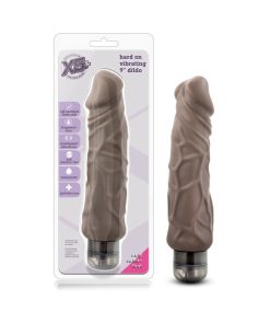 X5 Plus Hard On Realistic 9 In. Vibrating Dildo Brown