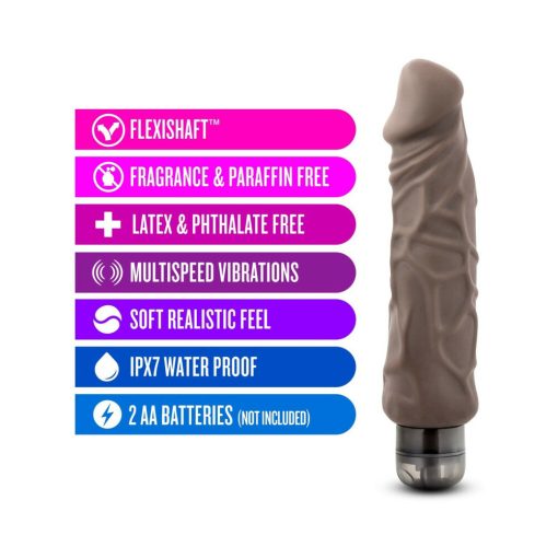 X5 Plus Hard On Realistic 9 In. Vibrating Dildo Brown - Image 6