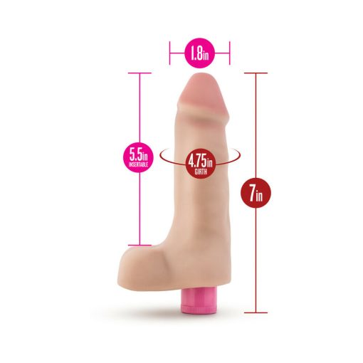 X5 Plus Realistic 7 In. Vibrating Dildo Beige - Image 7