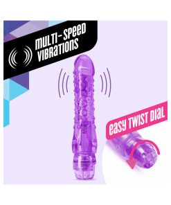 Naturally Yours Bump N' Grind Textured Slimline Vibrator Purple