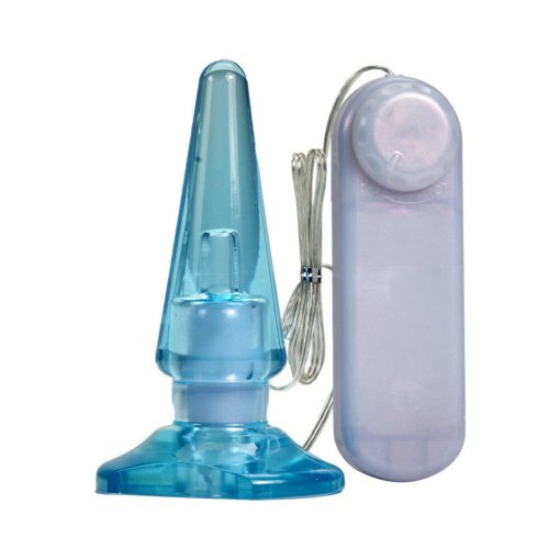 B Yours Basic Anal Pleaser Remote-Controlled Vibrating Anal Plug Blue - Image 3