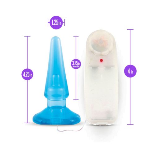 B Yours Basic Anal Pleaser Remote-Controlled Vibrating Anal Plug Blue - Image 5