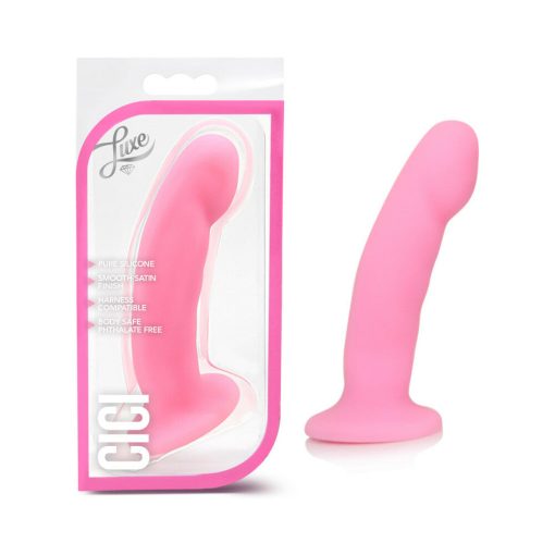 Luxe Cici 6.5 In. Curved Silicone Dildo Pink