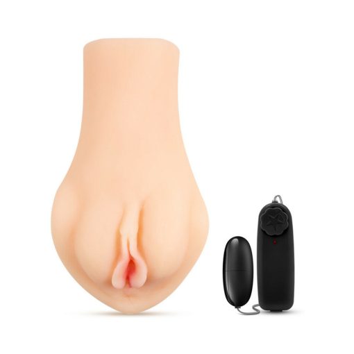 X5 Men Honey Pot Vagina Stroker With Remote-Controlled Bullet Vibrator Beige - Image 2