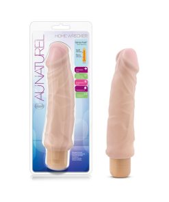 Au Naturel Home Wrecker 9.5 In. Dual Density Vibrating Dildo Beige