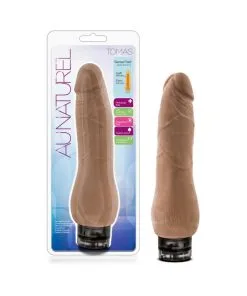 Au Naturel Tomas 9 In. Dual Density Vibrating Dildo Tan
