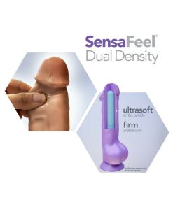 Au Naturel Tomas 9 In. Dual Density Vibrating Dildo Tan