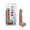 Au Naturel Suave 7 In. Posable Dual Density Dildo With Balls Tan