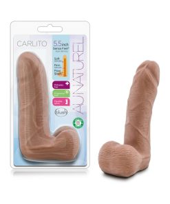 Au Naturel Carlito 5 In. Posable Dual Density Dildo With Balls Tan