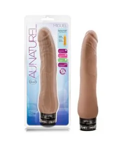 Au Naturel Miguel 10 In. Dual Density Vibrating Dildo Tan