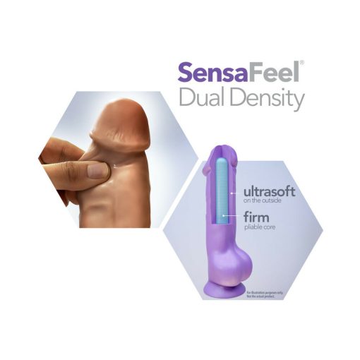 Au Naturel Miguel 10 In. Dual Density Vibrating Dildo Tan - Image 5