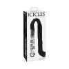 Icicles No. 38 Leather Flogger With Glass Handle Clear/Black