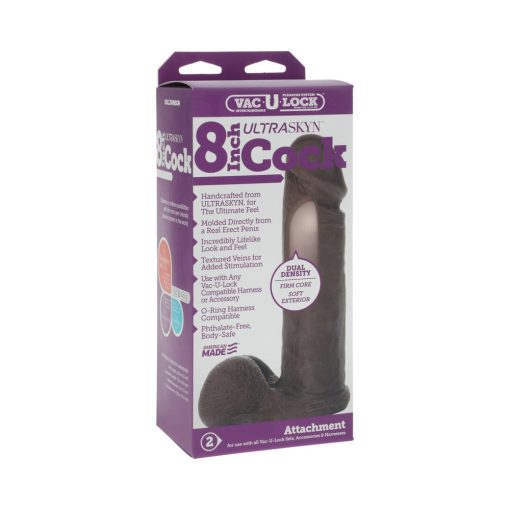 Vac-U-Lock - 8-Inch Ultraskyn Cock Black