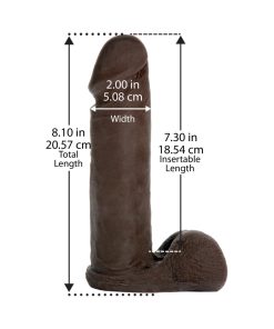Vac-U-Lock - 8-Inch Ultraskyn Cock Black