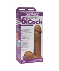 Vac-U-Lock - 6-Inch Ultraskyn Cock Brown