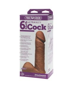 Vac-U-Lock - 6-Inch Ultraskyn Cock Brown