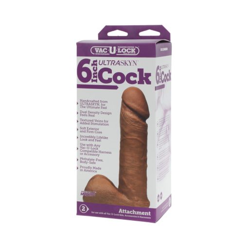 Vac-U-Lock - 6-Inch Ultraskyn Cock Brown - Image 4