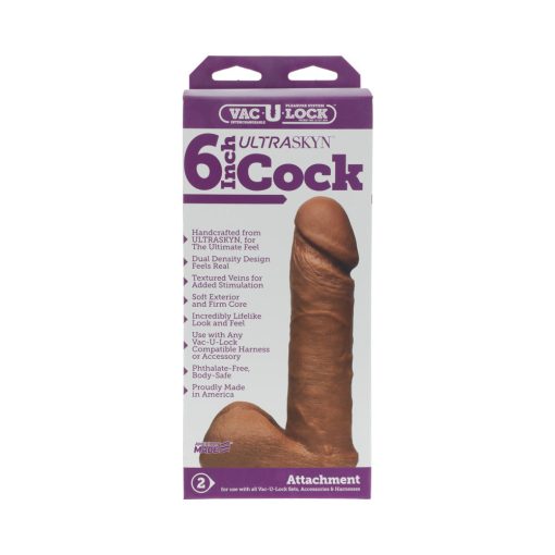 Vac-U-Lock - 6-Inch Ultraskyn Cock Brown - Image 5