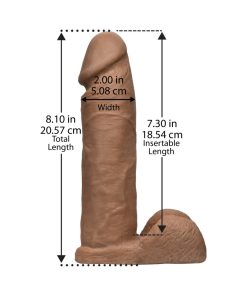 Vac-U-Lock - 8-Inch Ultraskyn Cock Brown