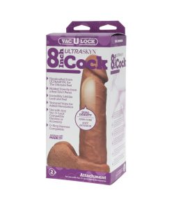 Vac-U-Lock - 8-Inch Ultraskyn Cock Brown