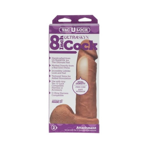 Vac-U-Lock - 8-Inch Ultraskyn Cock Brown - Image 5