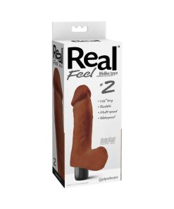 Real Feel Lifelike Toyz No. 2 Realistic 7.25 In. Vibrating Dildo With Balls Brown