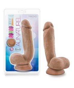 Au Naturel Macho 8.5 In. Posable Dual Density Dildo With Balls Tan