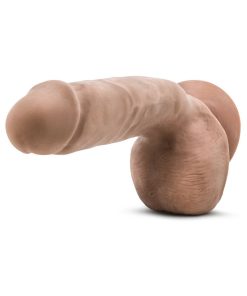 Au Naturel Macho 8.5" Dual Density Dildo with Balls – Strap-On Compatible