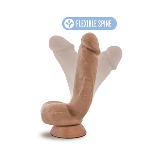Au Naturel Macho 8.5 In. Posable Dual Density Dildo With Balls Tan - Image 8