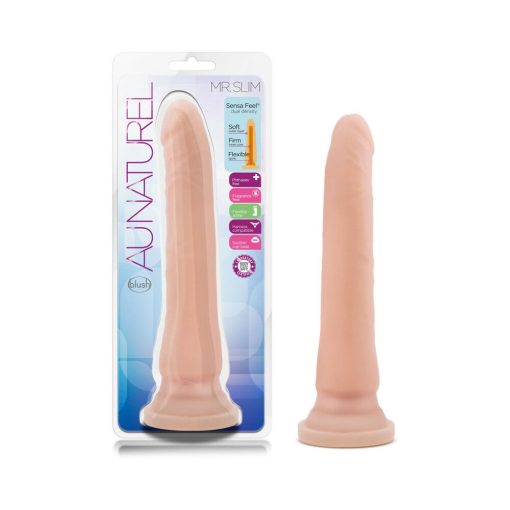 Au Naturel Mr. Slim 9.25 In. Posable Dual Density Dildo Beige