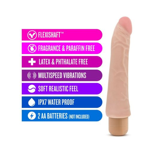 X5 Plus Mambo Vibe Realistic 9.25 In. Vibrating Dildo Beige - Image 6