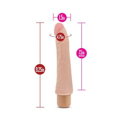 X5 Plus Mambo Vibe Realistic 9.25 In. Vibrating Dildo Beige - Image 8