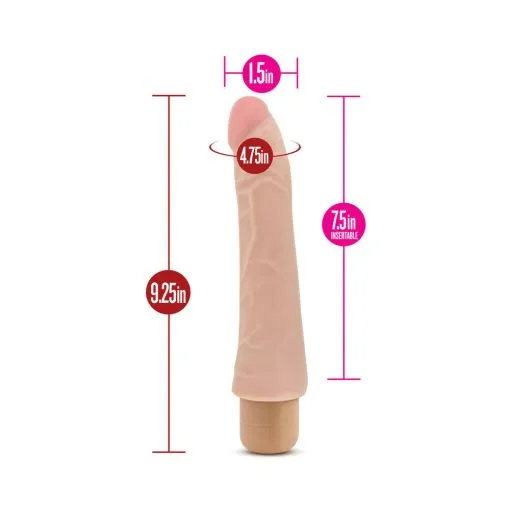 X5 Plus Mambo Vibe Realistic 9.25 In. Vibrating Dildo Beige - Image 8