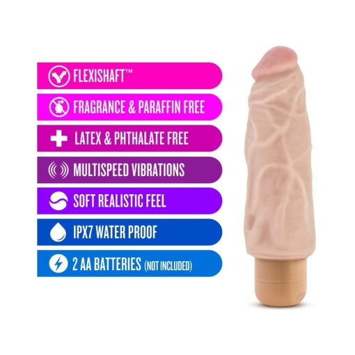 Dr. Skin Vibe 9 Realistic 7.5 In. Vibrating Dildo Beige - Image 6