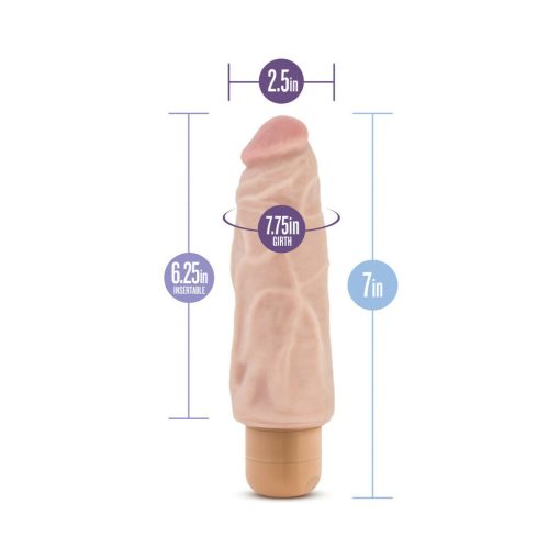 Dr. Skin Vibe 9 Realistic 7.5 In. Vibrating Dildo Beige - Image 8