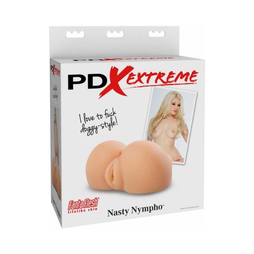 Pdx Nasty Nympho Dual-Entry Masturbator Beige