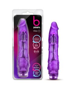 B Yours Vibe 1 Realistic 9 In. Vibrating Dildo Purple