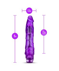 B Yours Vibe 1 Realistic 9 In. Vibrating Dildo Purple