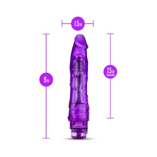 B Yours Vibe 1 Realistic 9 In. Vibrating Dildo Purple - Image 6