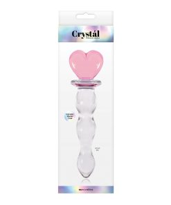 Crystal Heart Of Glass 6 In. Glass Dildo Pink/Clear