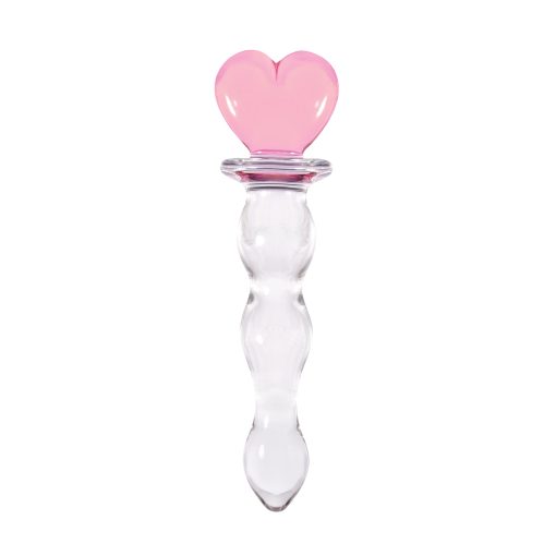 Crystal Heart Of Glass 6 In. Glass Dildo Pink/Clear - Image 2