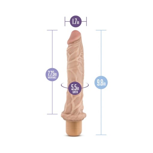 Dr. Skin Vibe 8 Realistic 9.75 In. Vibrating Dildo Beige - Image 7