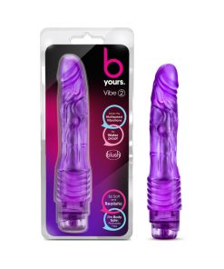 B Yours Vibe 2 Realistic 9 In. Vibrating Dildo Purple