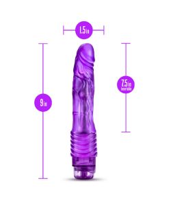 B Yours Vibe 2 Realistic 9 In. Vibrating Dildo Purple