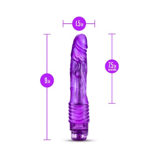 B Yours Vibe 2 Realistic 9 In. Vibrating Dildo Purple - Image 6